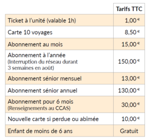 Grille Tarifaire